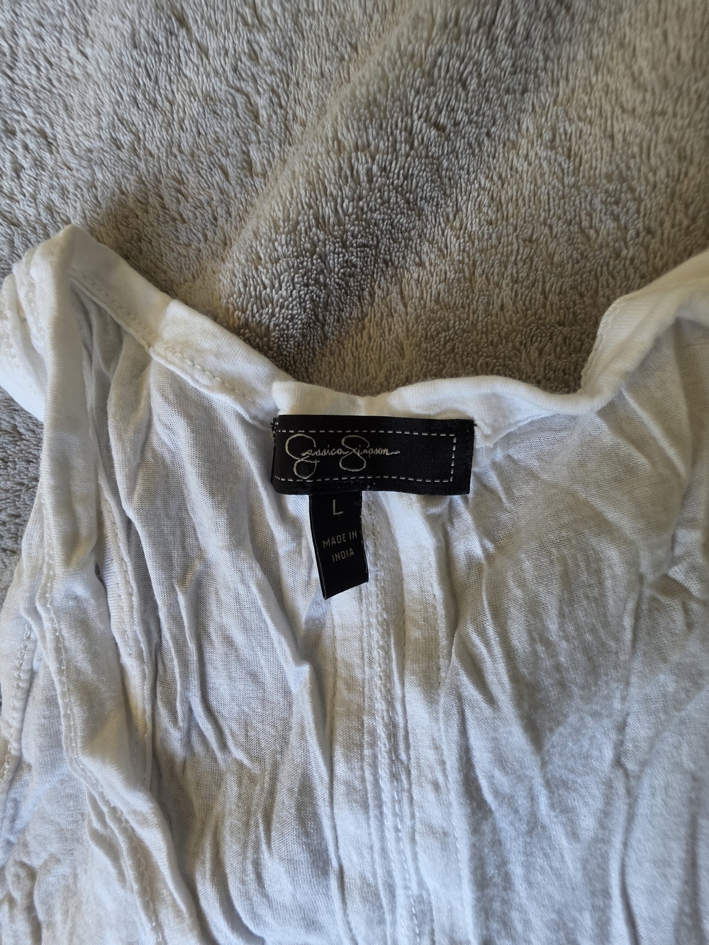 Jessica Simpson Cream Ruffle Tank Top - Picture 2 of 3